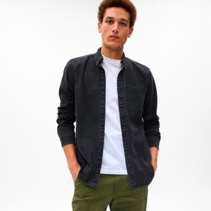 NWT H&M Black Denim Button Shirt